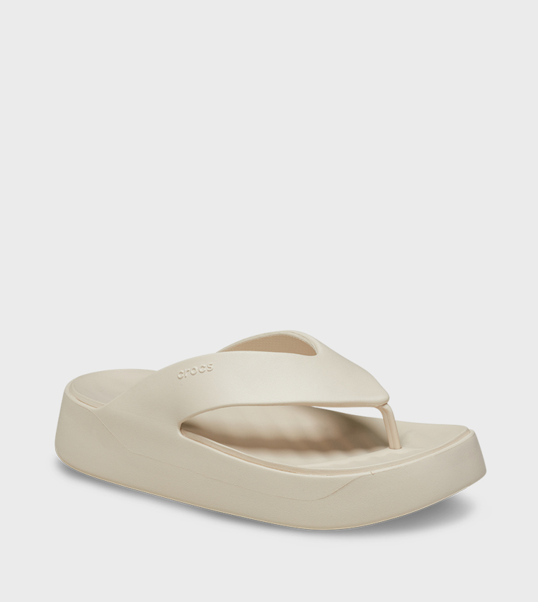 Crocs  Platforms - White Flip-Flops