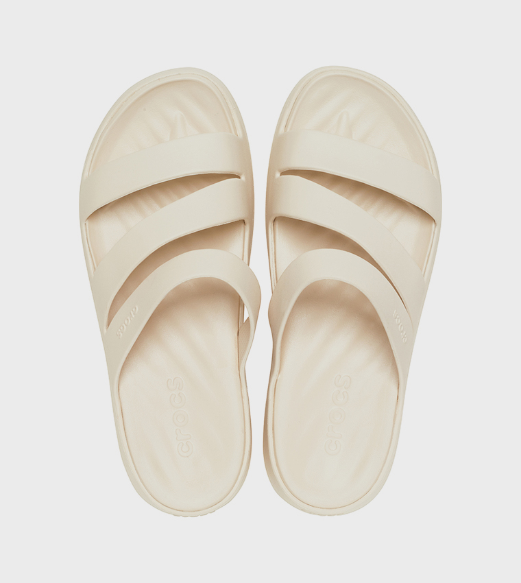 كروكس  الصنادل المسطحة - أبيض Flat Sandals