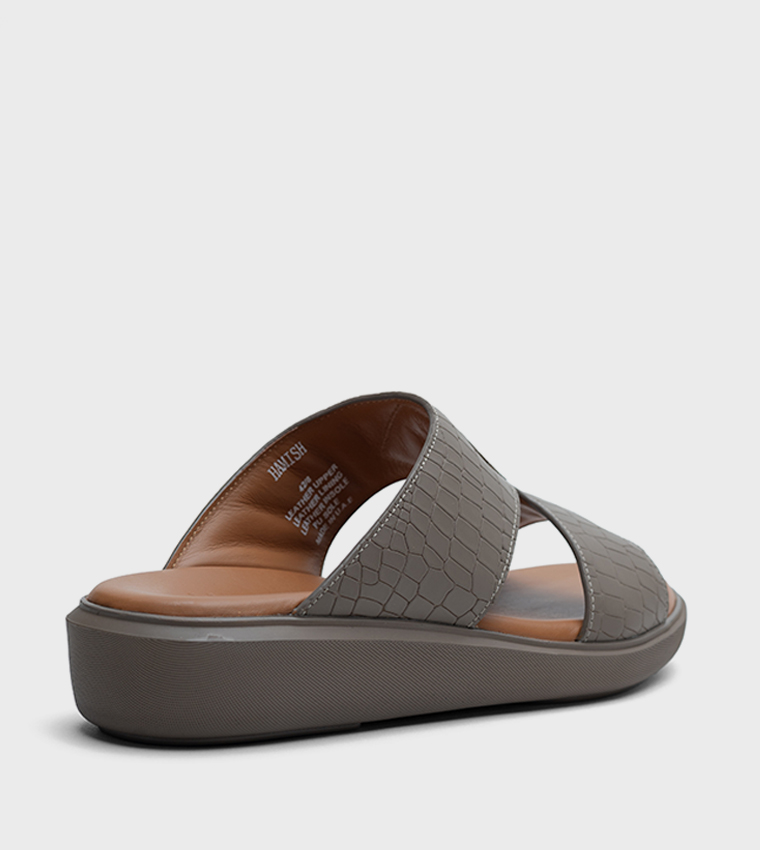 HAMISH Croc Textured Arabic Sandals