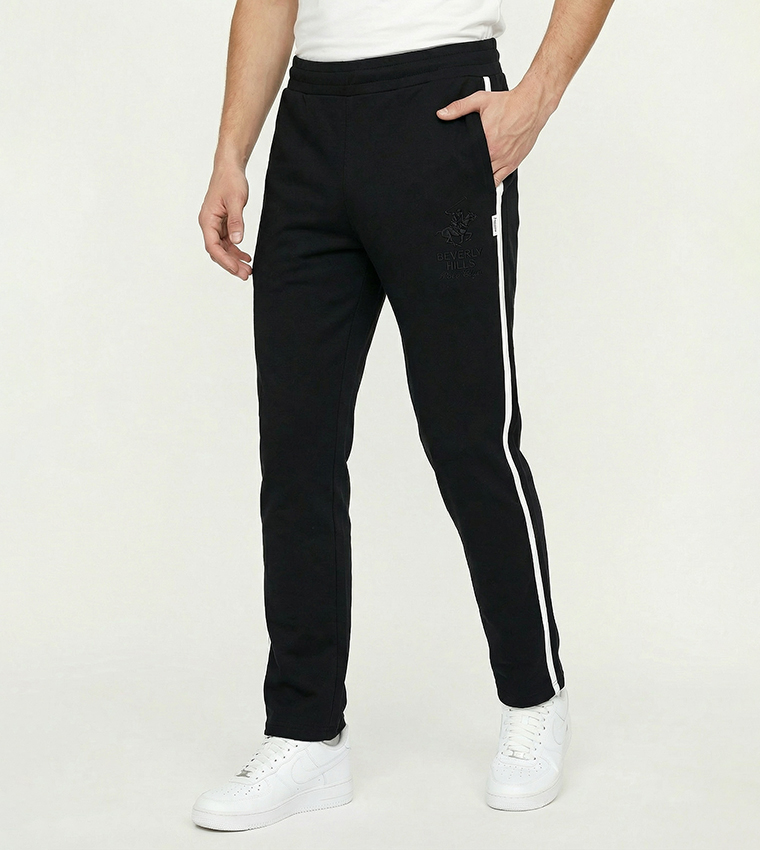 Side Striped Elastic Waist Sweatpants