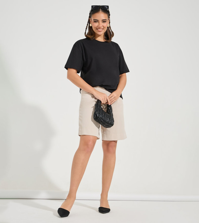 Oversized Solid Dropped Shoulder T-Shirt