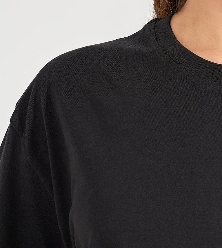 Oversized Solid Dropped Shoulder T-Shirt