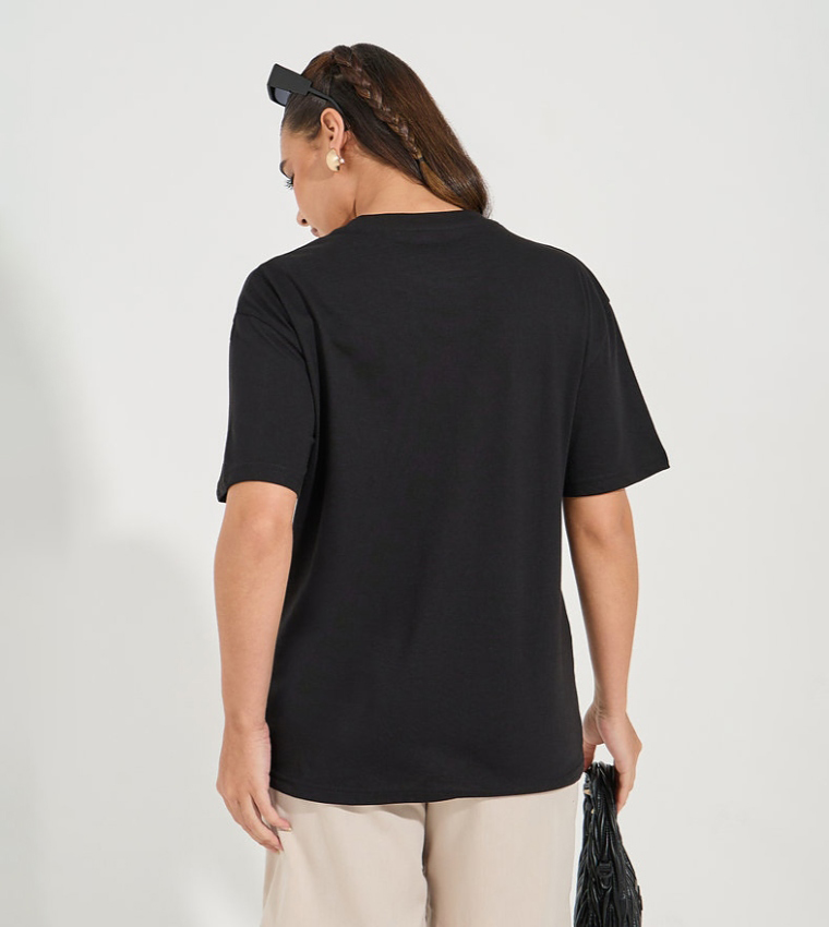 Oversized Solid Dropped Shoulder T-Shirt