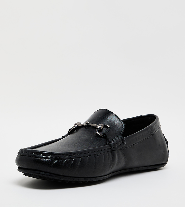 Metal Detail Ruched Loafers