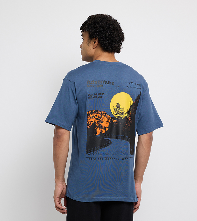Back Printed Crew Neck Oversized T-Shirt