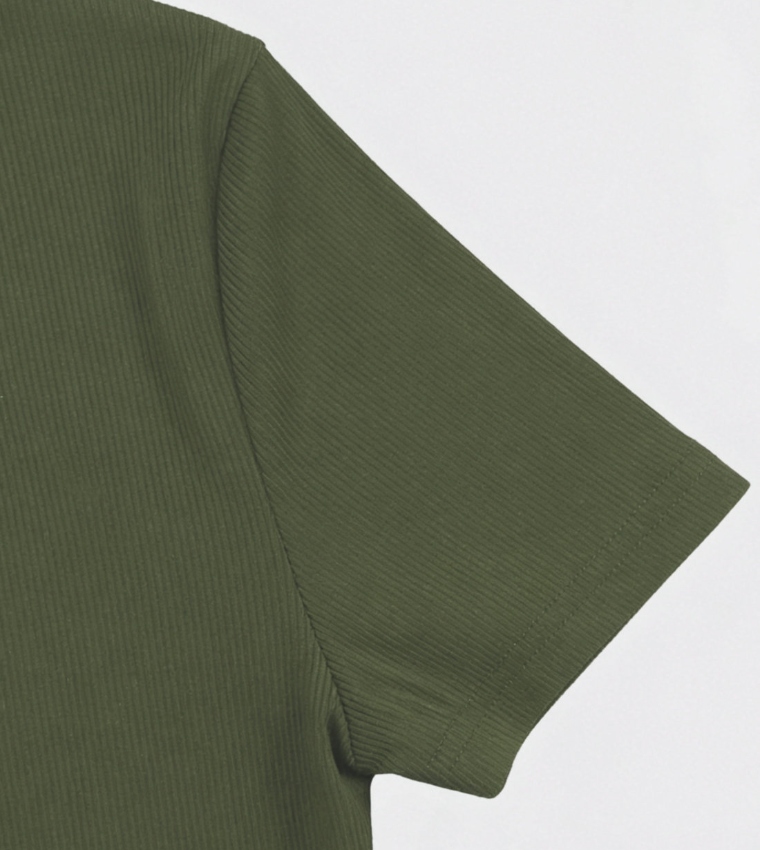 Solid V-Neck Fitted Top