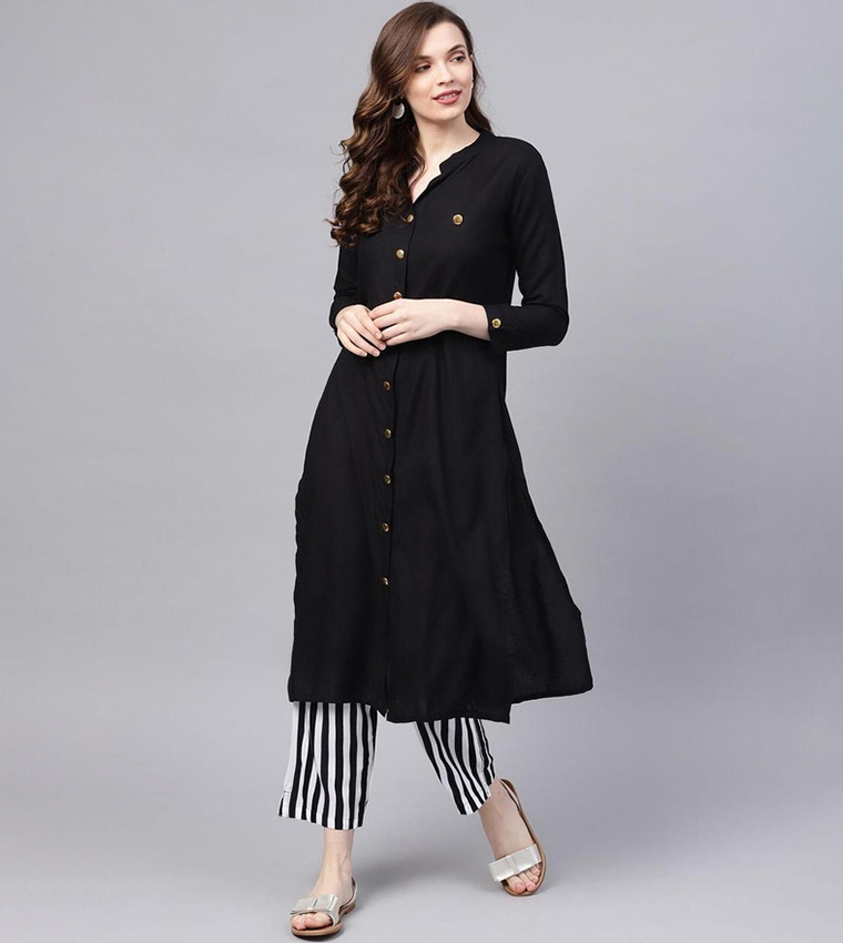 Solid Kurta with Trouser Set