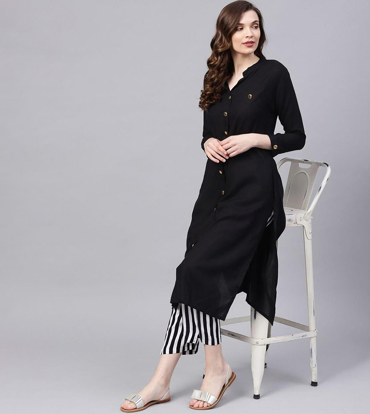 Solid Kurta with Trouser Set