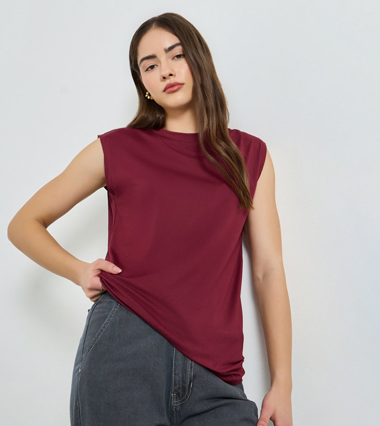 Pack of 2 Sleeveless Basic T-Shirts
