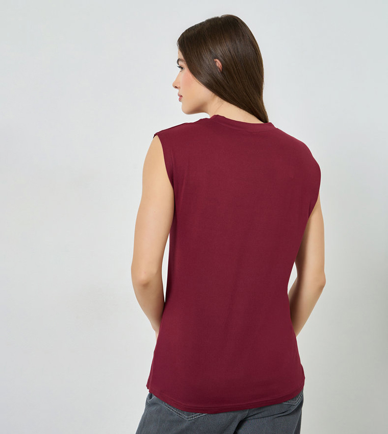 Pack of 2 Sleeveless Basic T-Shirts