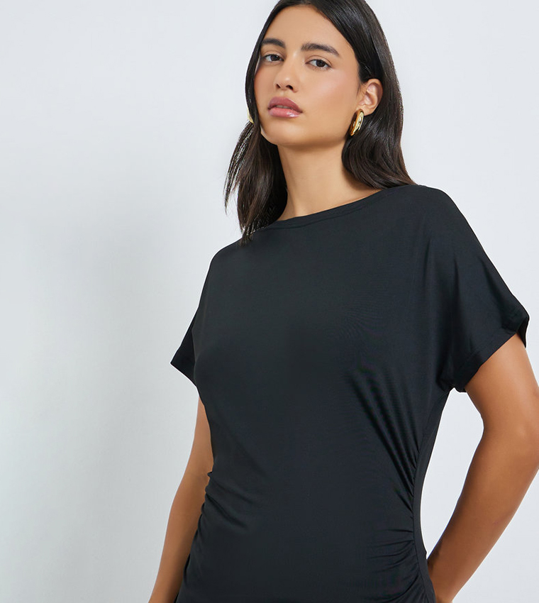 Solid Crew Neck Top