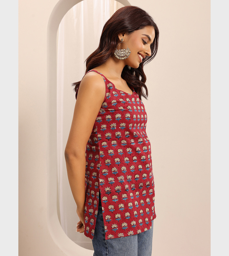 Printed Cotton Straight Kurti