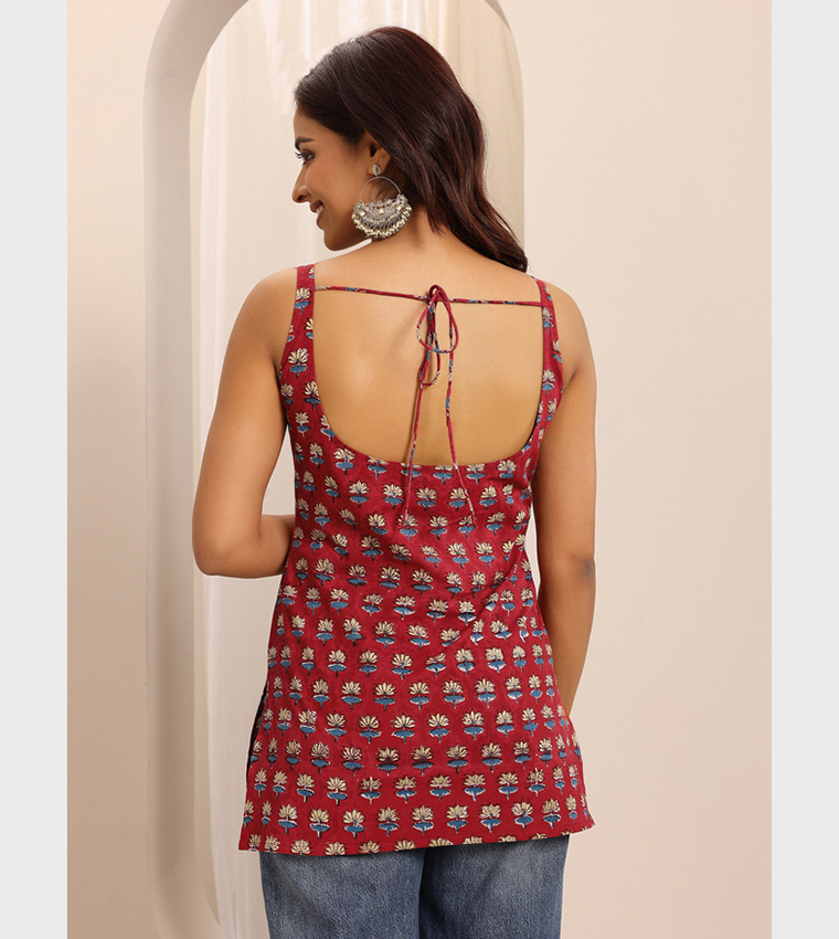 Printed Cotton Straight Kurti