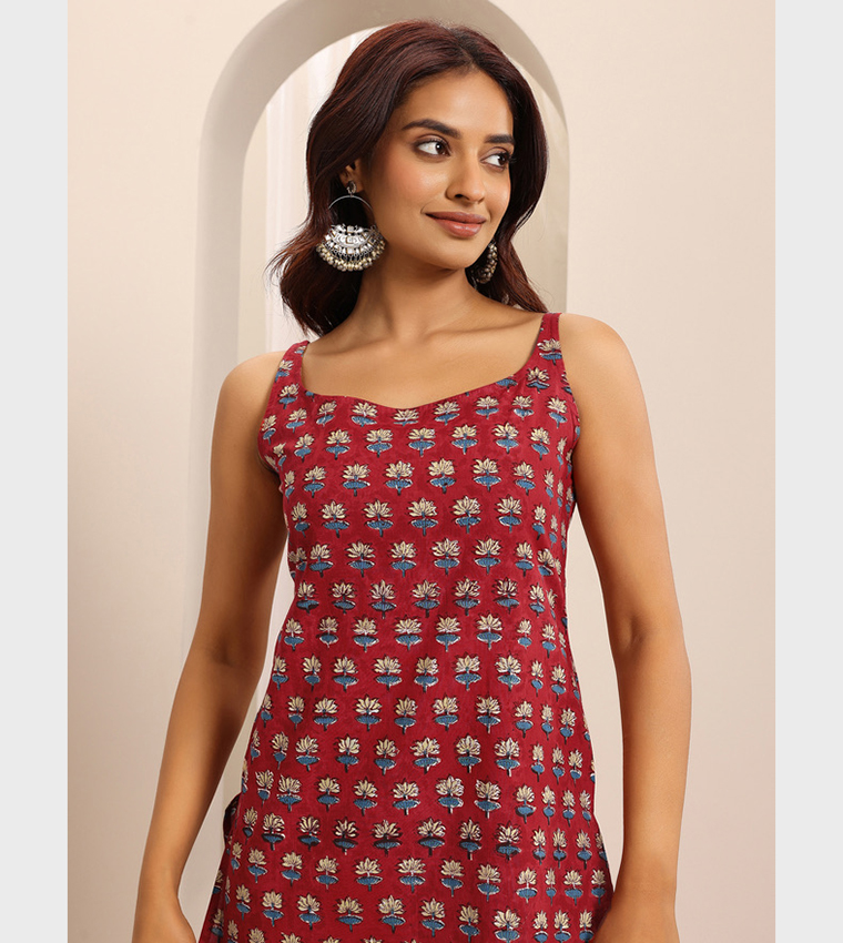 Printed Cotton Straight Kurti