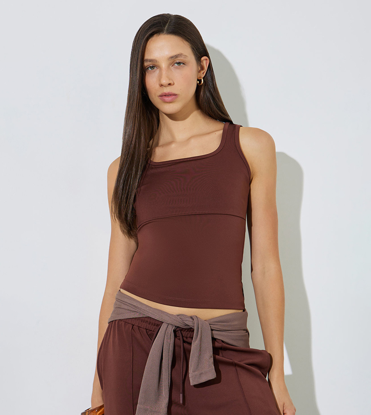 Wide Strap Fitted Tank Top