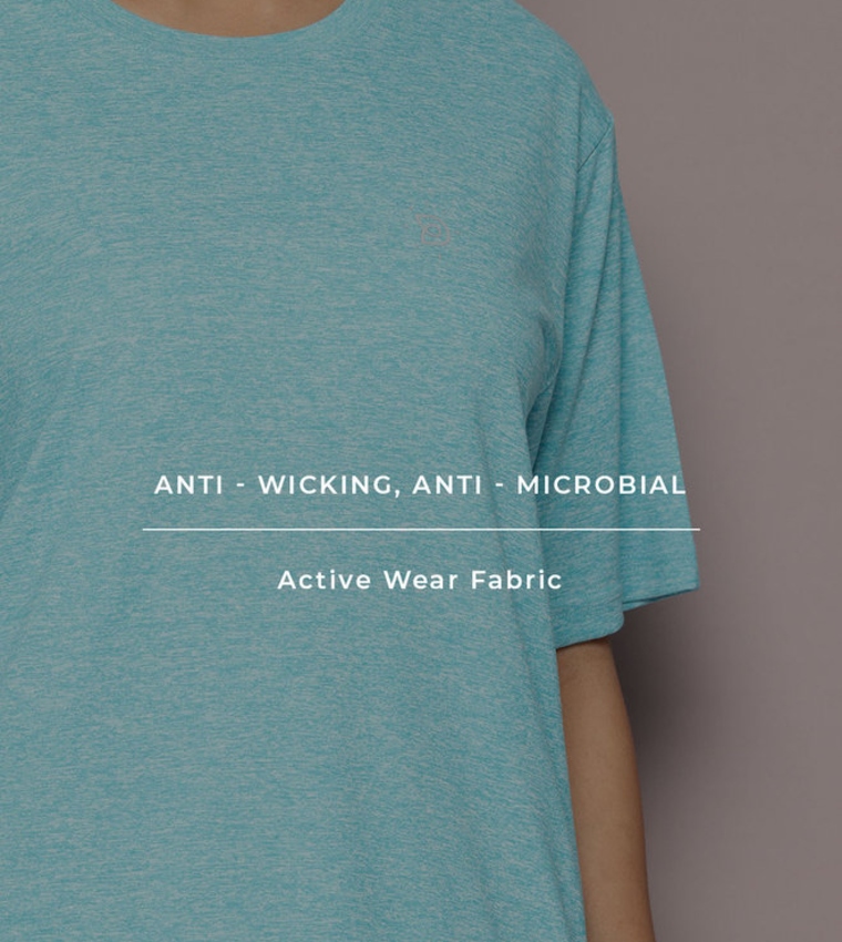 Turquoise Solid Oversized T-Shirt
