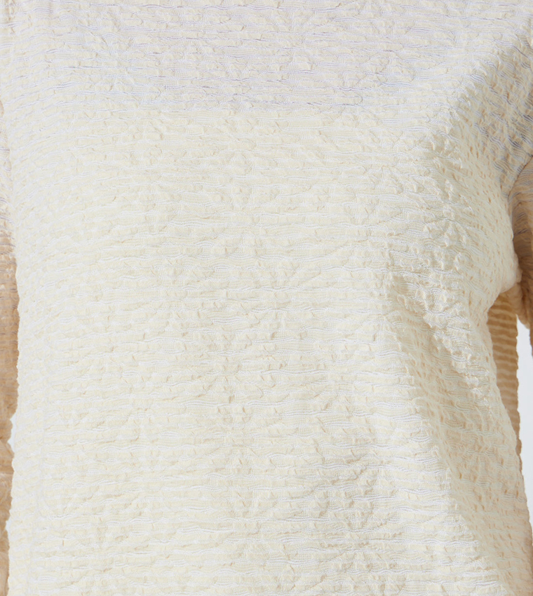 Textured Knit Long Sleeves Top