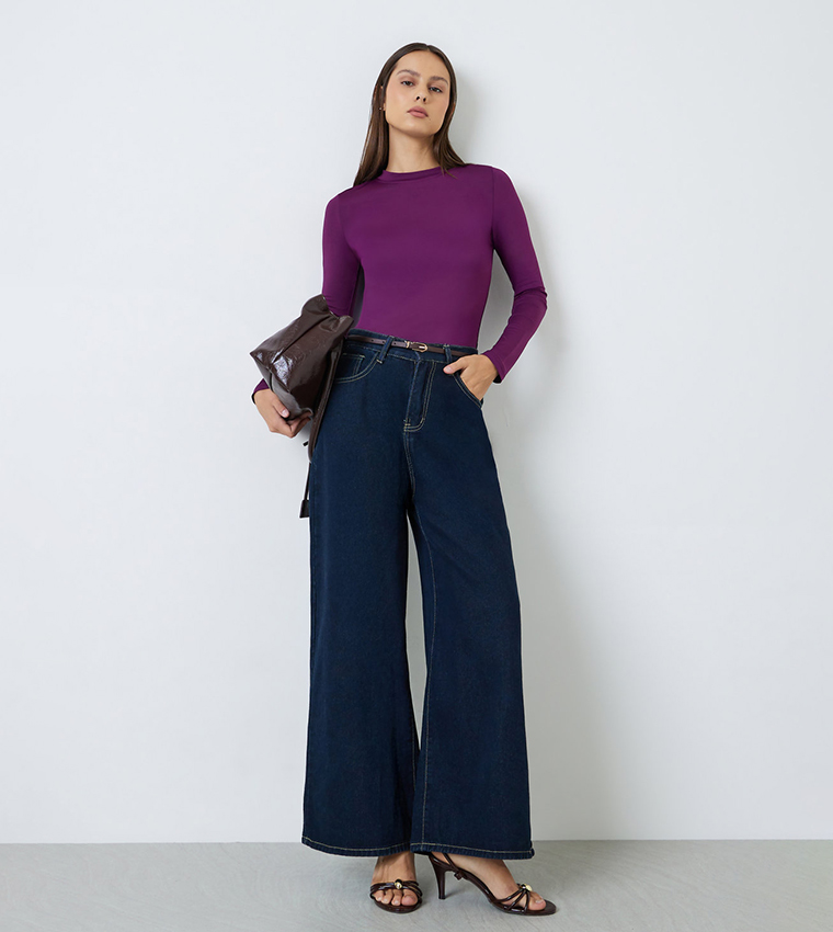 Fitted Mock Neck Top
