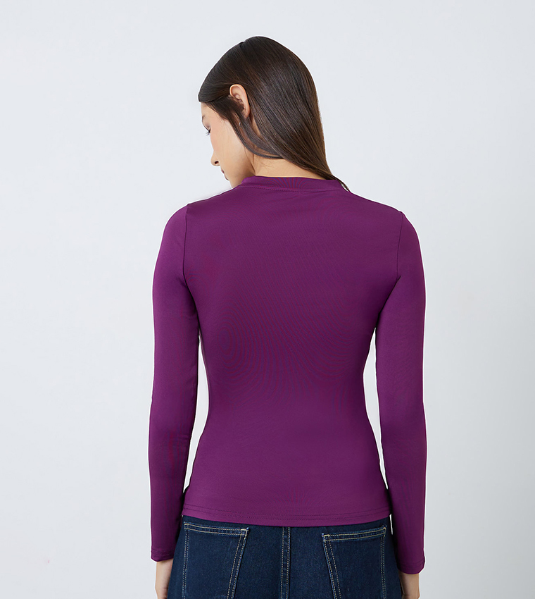 Fitted Mock Neck Top