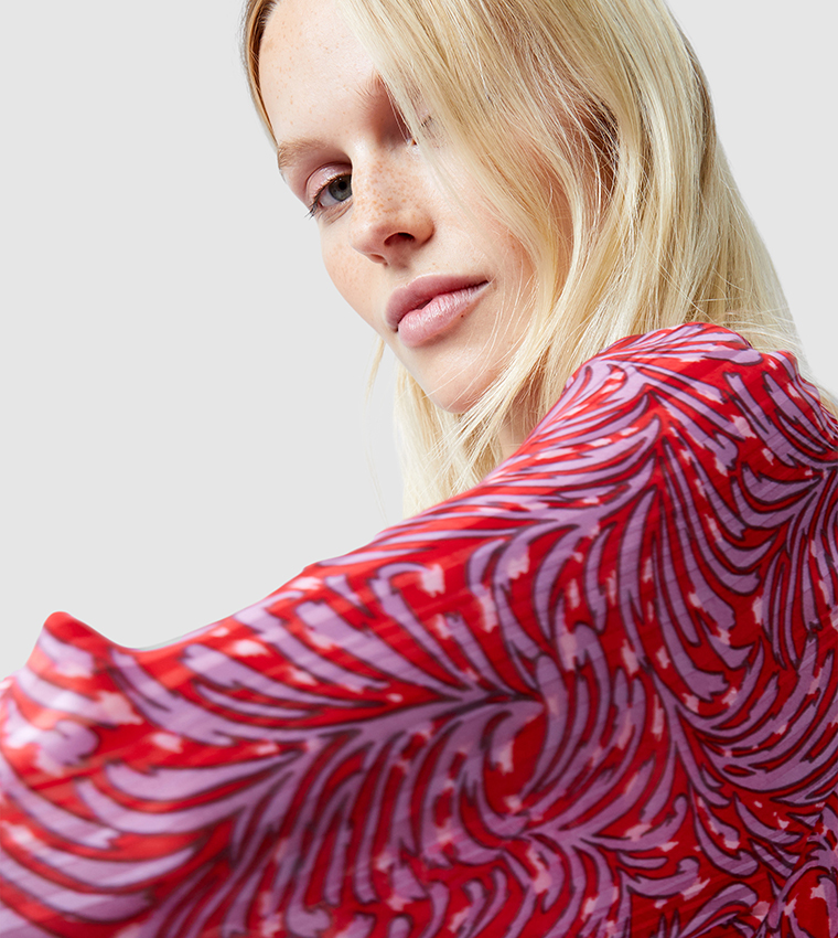 AMY CALLISTA Printed Long Sleeves Midi Dress