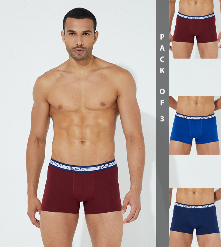 Pack of 3 Logo Waistband Trunks