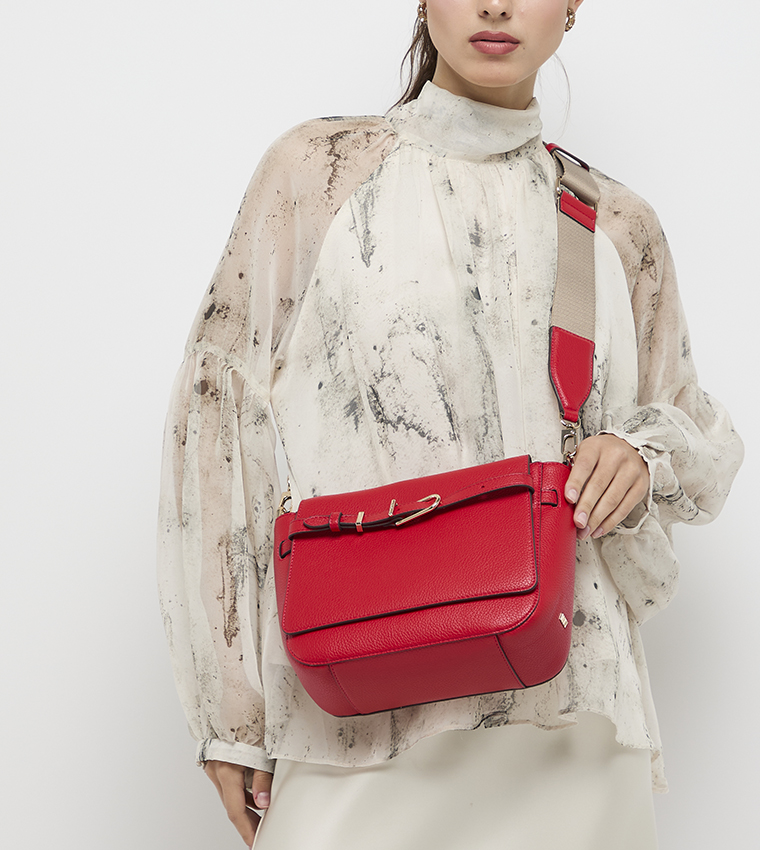 PENELOPE Textured Flap Crossbody Bag