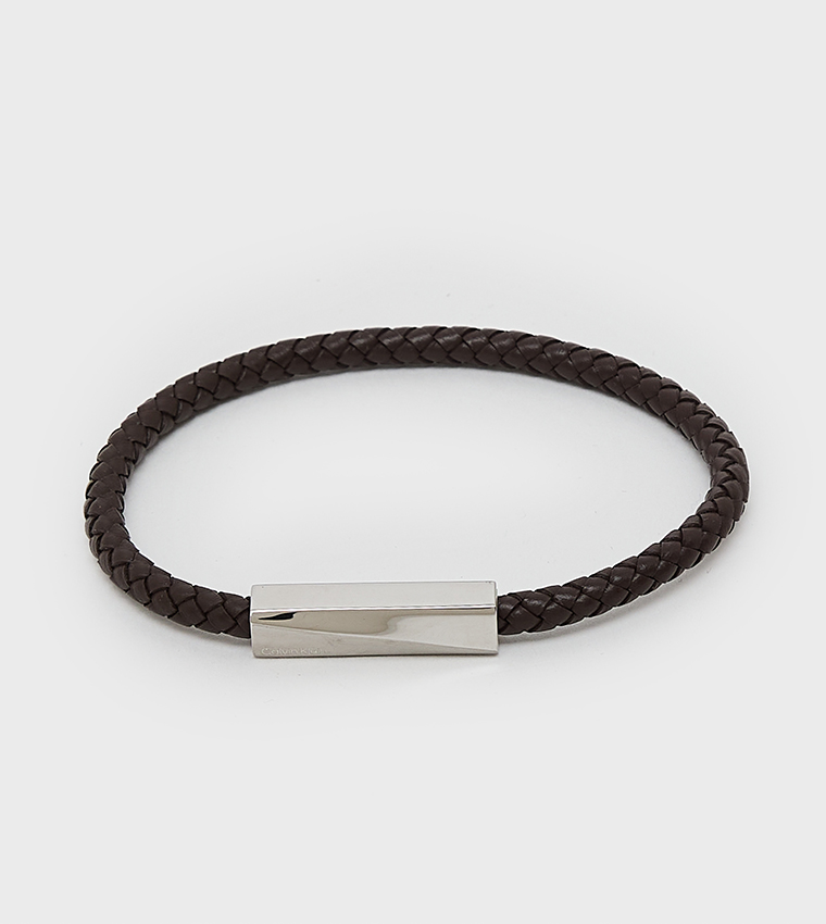 Braided Stainless Steel & Calfskin Bracelet