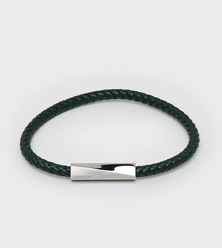 Braided Stainless Steel & Calfskin Bracelet
