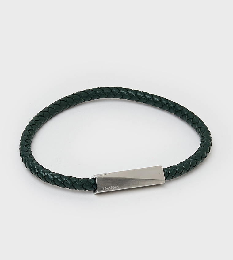 Braided Stainless Steel & Calfskin Bracelet