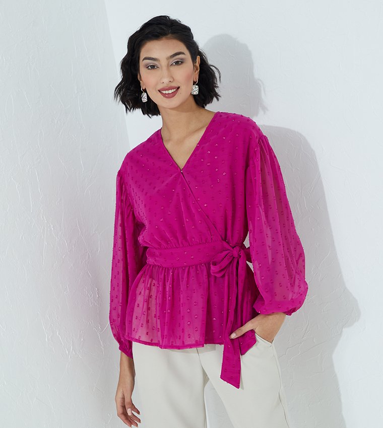 Tie Knot Waist Wrap Top