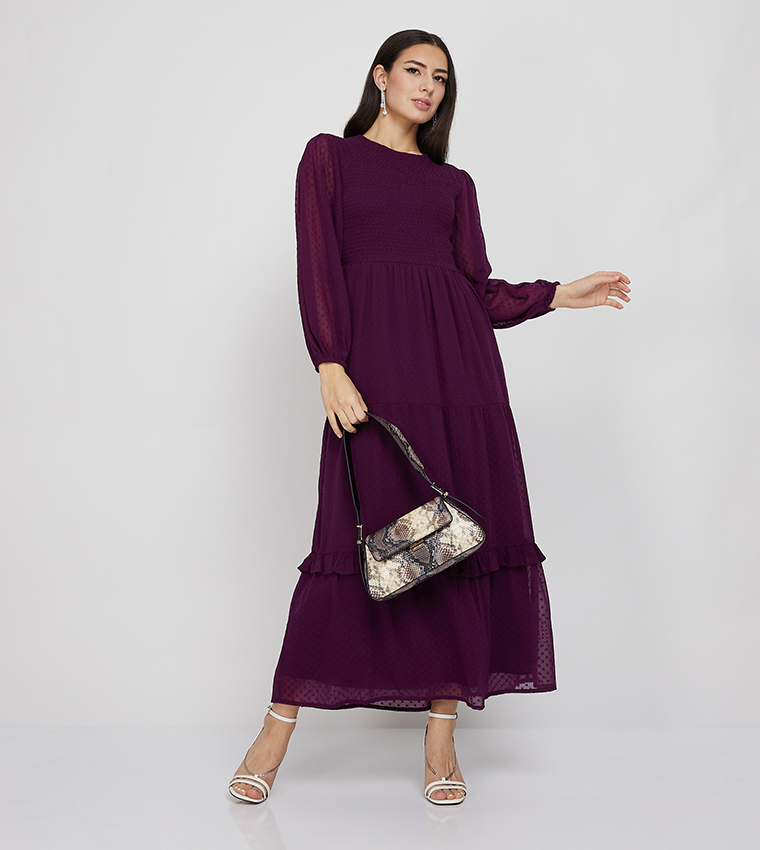Buy Aeropostale AERO Patterned Long Sleeves Maxi Dress In Burgundy | 6thstreet Bahrain Buy Aeropostale AERO Patterned Long Sleeves Maxi Dress In Burgundy | 6thstreet Bahrain