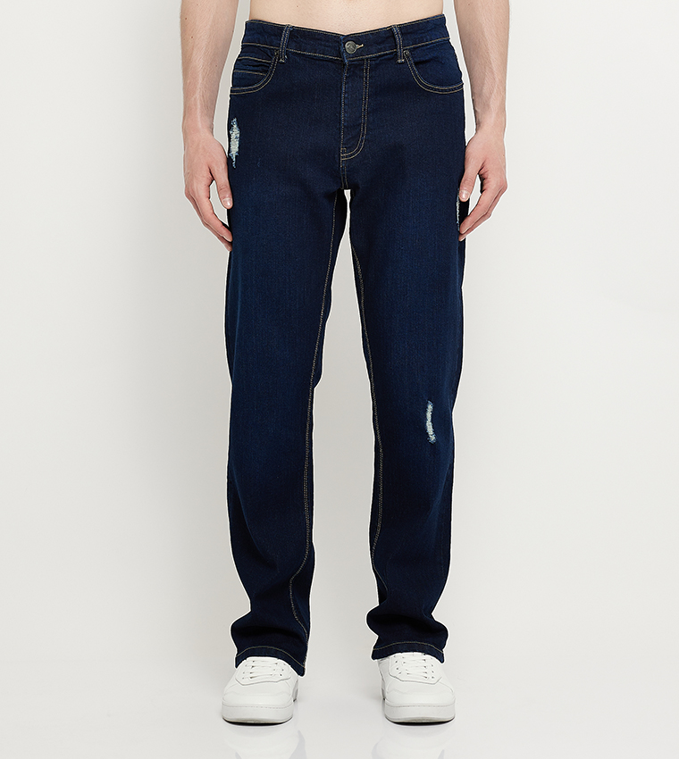 Aero Men's Ripped Slim Fit Jeans