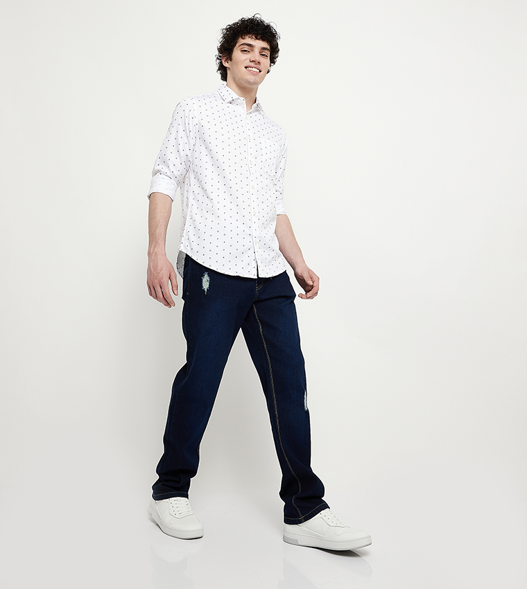 Aero Men's Ripped Slim Fit Jeans