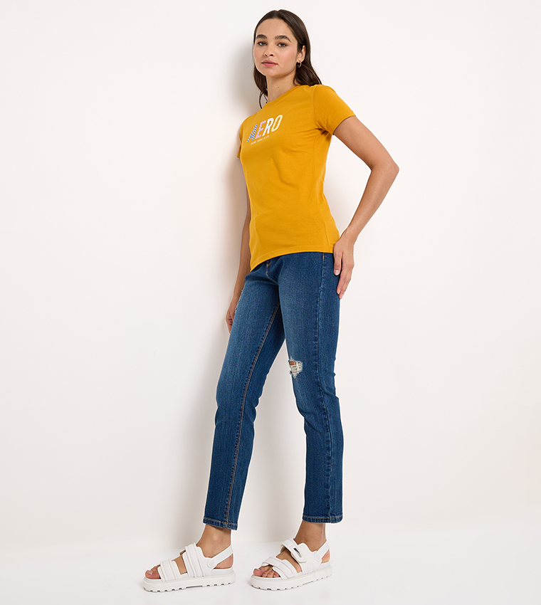 Aero Women's Ripped Boyfriend Fit Jeans