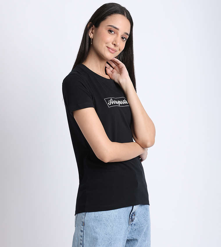 Aero Women Logo Embroidered T-Shirt