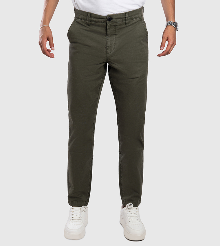 Aero Men's Mid Rise Slim Fit Chinos