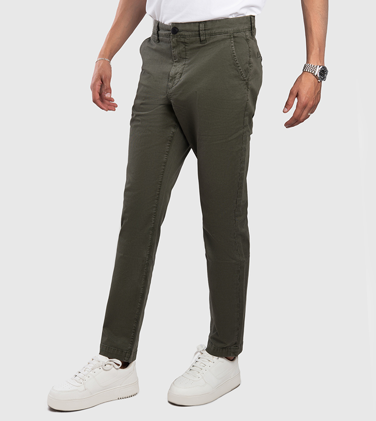 Aero Men's Mid Rise Slim Fit Chinos