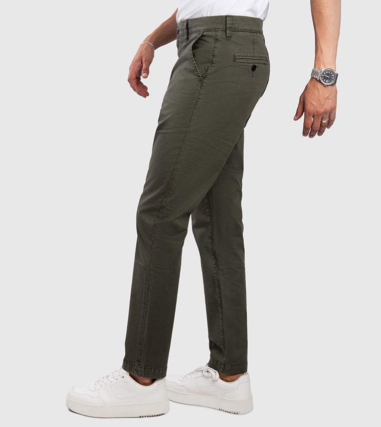 Aero Men's Mid Rise Slim Fit Chinos