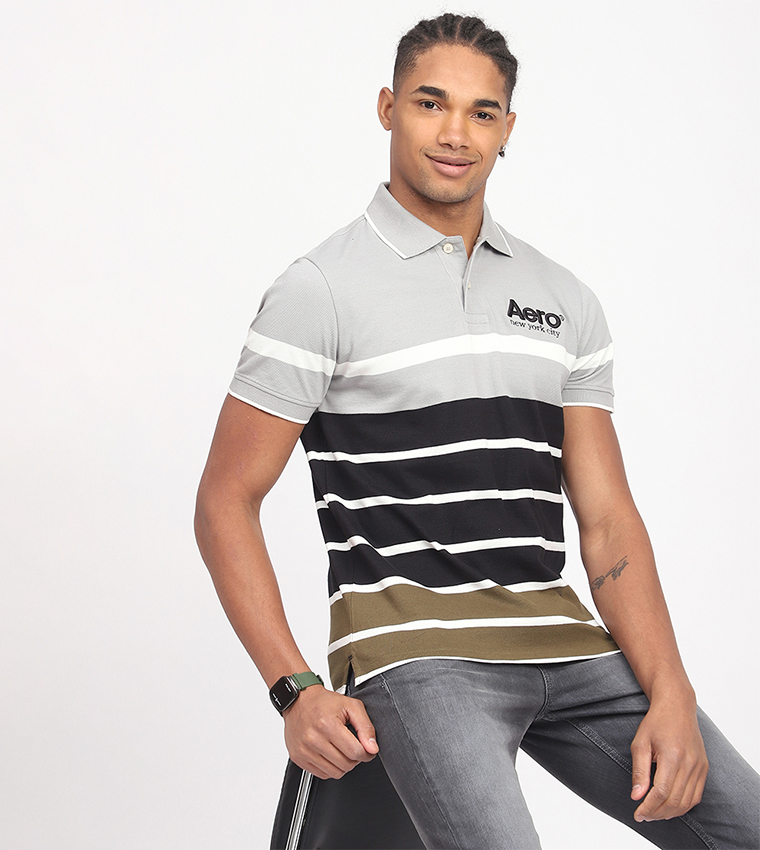 Aero Men's Color Block Polo T-Shirt