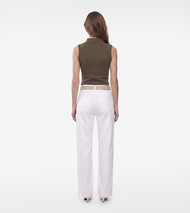 Solid High Neck Sleeveless Top