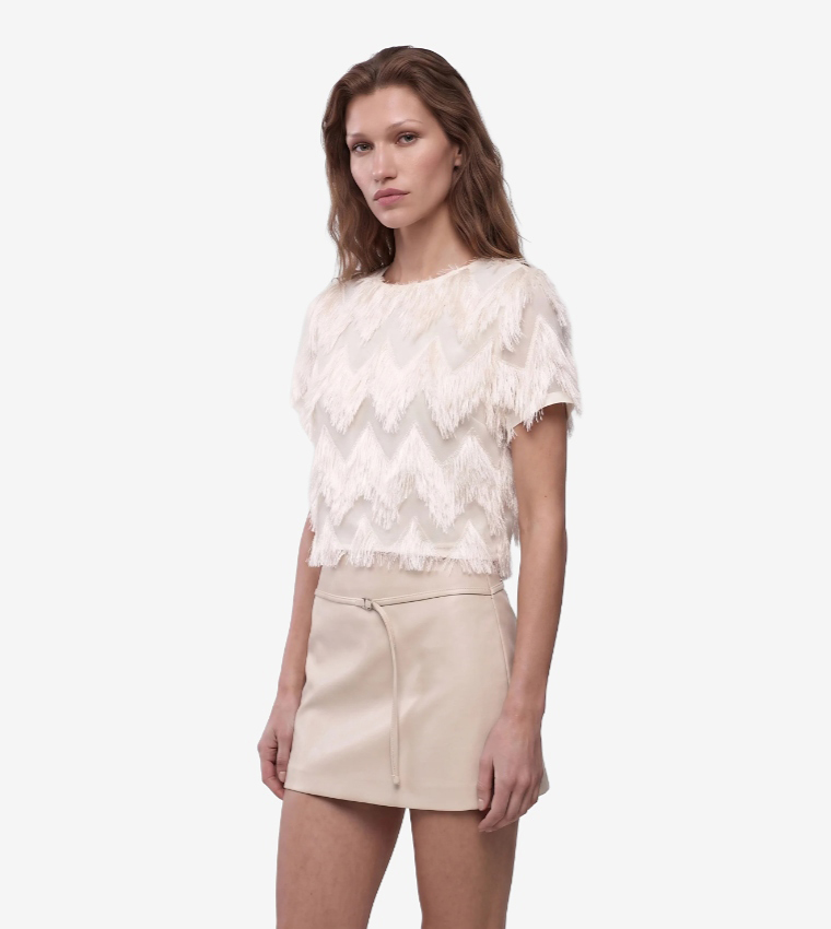 كوتون  توبات قصيرة - بيج Short Sleeve T-Shirts