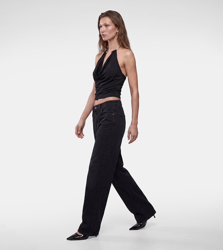 Solid Cowl Neck Sleeveless Top