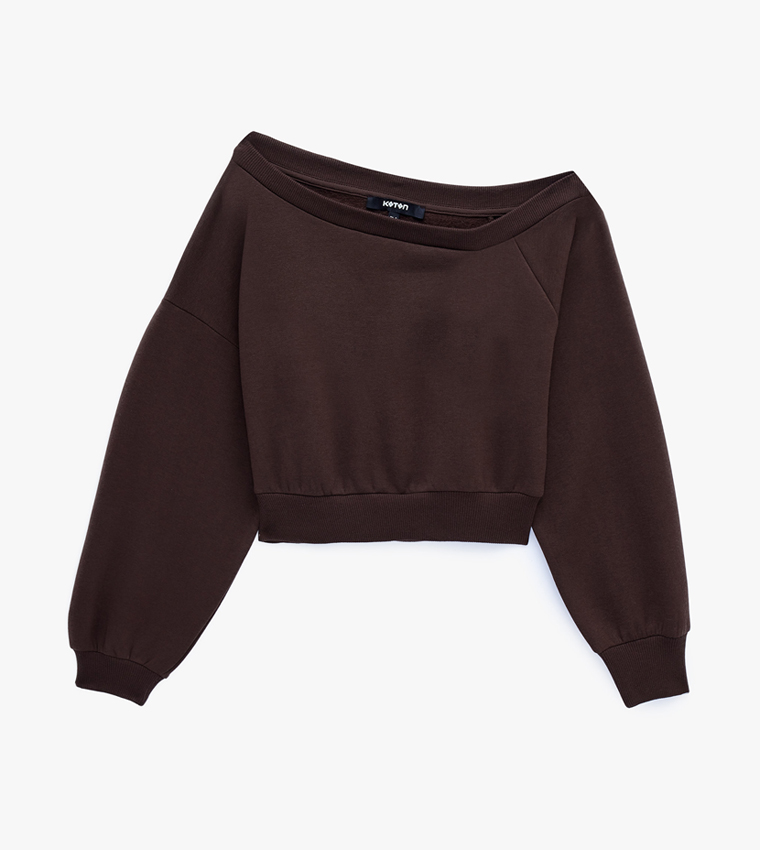 Solid Off Shoulder Oversized Sweatshirt