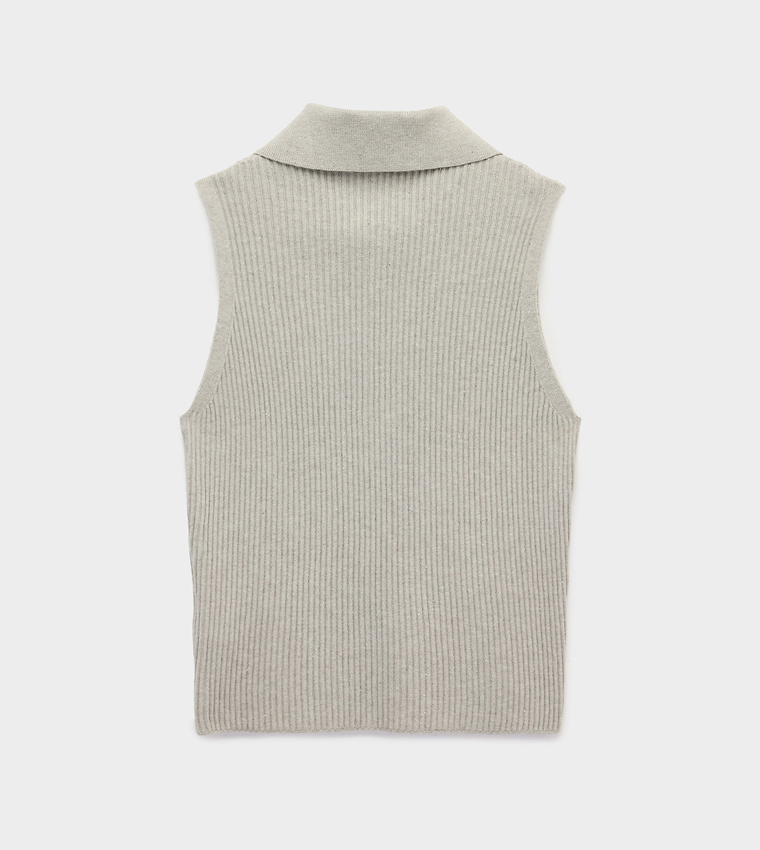 كوتون  توبات بلا أكمام  - بيج Sleeveless Tops