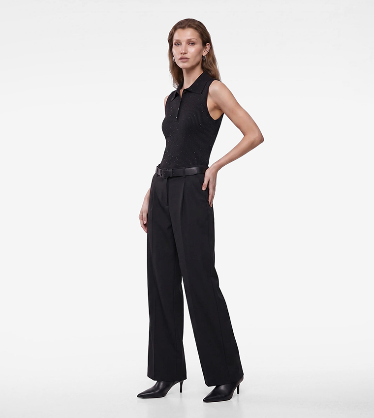 كوتون  توبات بلا أكمام  - أسود Sleeveless Tops