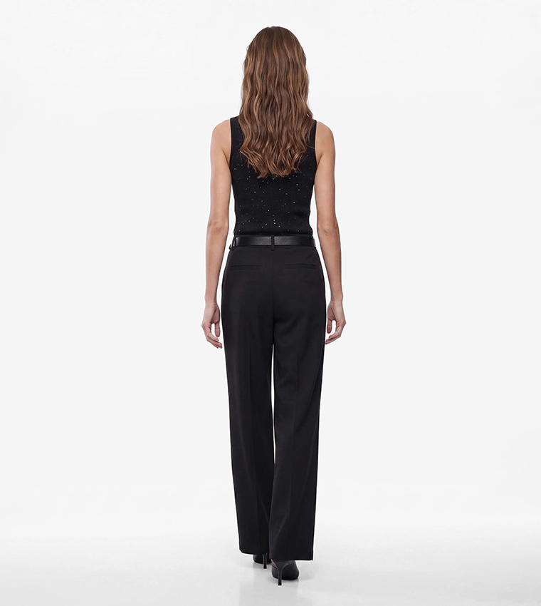 كوتون  توبات بلا أكمام  - أسود Sleeveless Tops