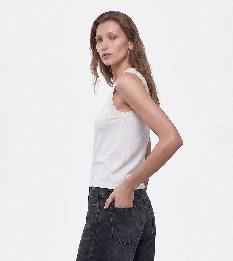Koton  Sleeveless Tops - White Sleeveless Tops