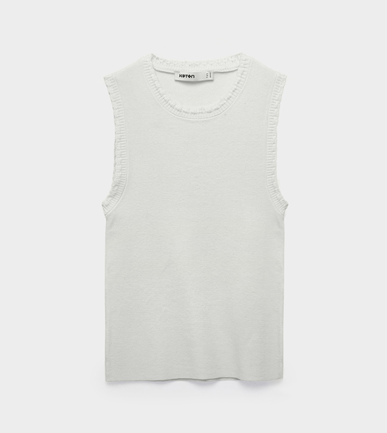 Koton  Sleeveless Tops - White Sleeveless Tops