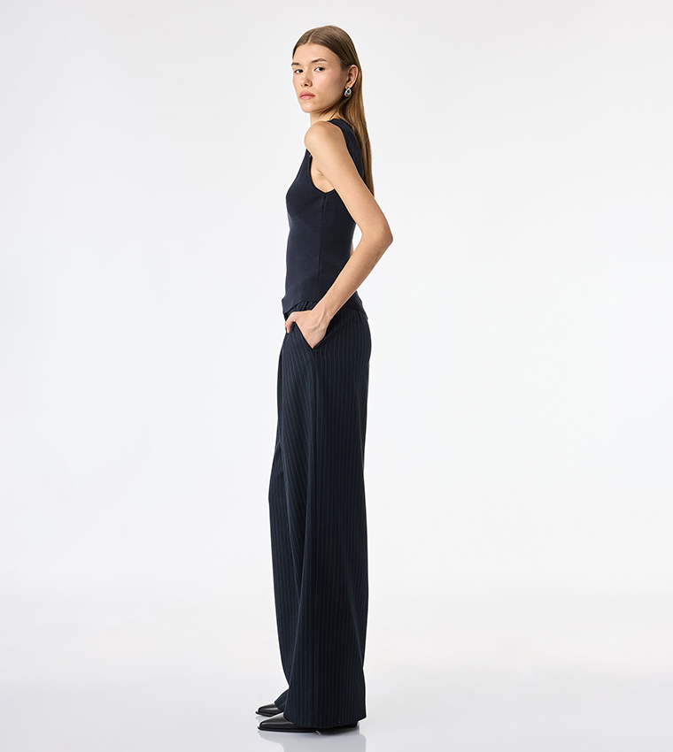 كوتون  توبات بلا أكمام  - كحلي Sleeveless Tops