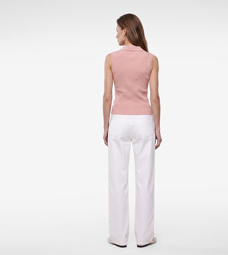 كوتون  توبات بلا أكمام  - وردي Sleeveless Tops